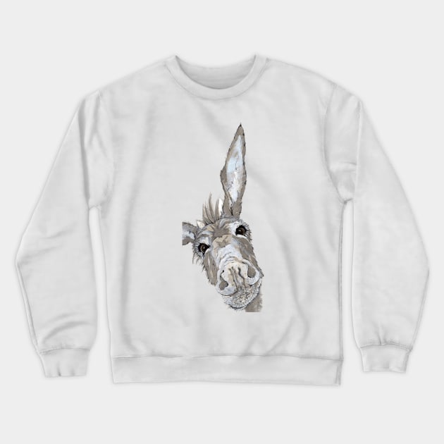 Happy Donkey Crewneck Sweatshirt by Bev Davies Art 